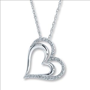 Silver heart necklace pendant ONLY
